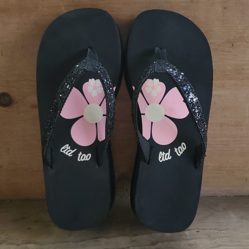 Black Sparkle Platform Sandals
